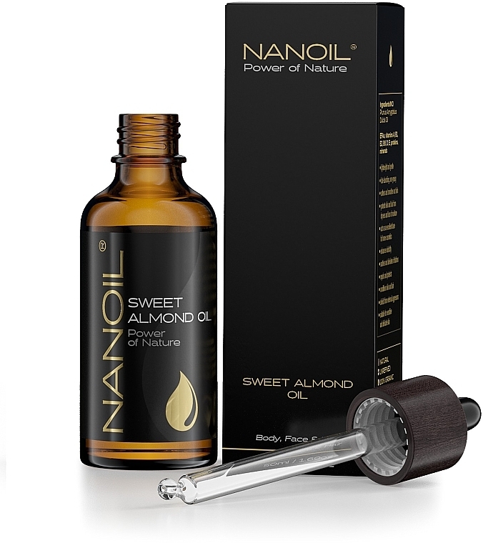 Almond Oil - Nanoil Body Face and Hair Sweet Almond Oil — photo N4