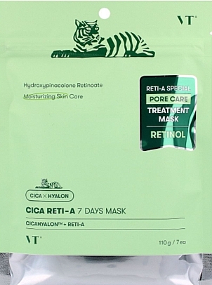 Vitamin A & Cyc Acid Face Mask - VT Cosmetics Cica Reti-A 7 Days Mask — photo N1