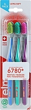 Fragrances, Perfumes, Cosmetics Ultra-Soft Toothbrush Set, mint+blue+purple - Elmex Swiss Made