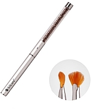 Fragrances, Perfumes, Cosmetics Nail Art Ombre Brush with Crystals # 4, gray - Silcare