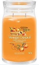 Scented Candle in Jar 'Farm Fresh Peach', 2 wicks - Yankee Candle Singnature — photo N2