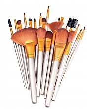 Makeup Brush Set in Gold Case, 24 pcs - Beauty Design — photo N1