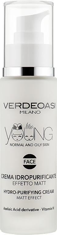 Cleansing & Hydrating Matte Cream - Verdeoasi Young Hydro-Purifying Cream Matt Effect — photo N1