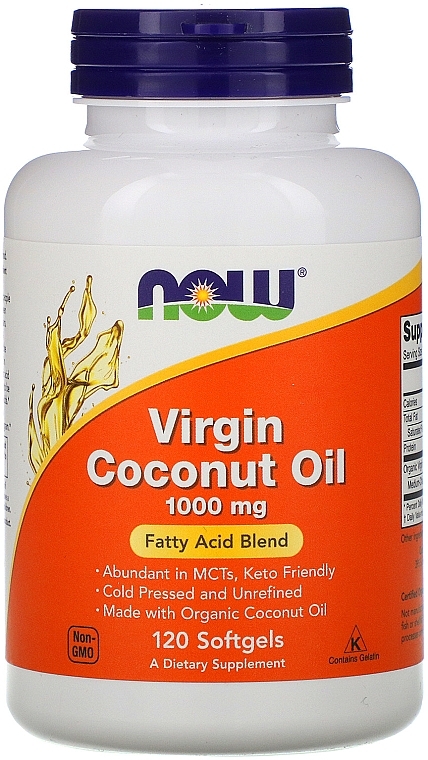 Coconut Oil, 1000mg, softgels - Now Foods Virgin Coconut Oil 1000mg Softgels — photo N3