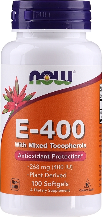 Vetamin E-400 with Mixed Tocopherols, capsules - Now Foods E-400 With Mixed Tocopherols Softgels — photo N3