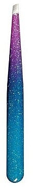 Beveled Tweezers "Epoxy Glitter", 75995, crimson-blue - Top Choice — photo N1