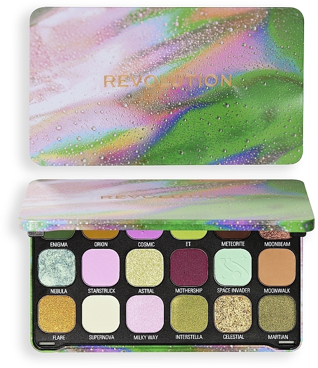 Eyeshadow Palette - Makeup Revolution Forever Flawless Astro Nova Green Eyeshadow Palette	 — photo N1