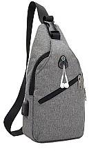 Fragrances, Perfumes, Cosmetics Backpack with One Shoulder Strap CS BP-003, USB connector, size 17*33*9cm, Grey - Cosmo Shop