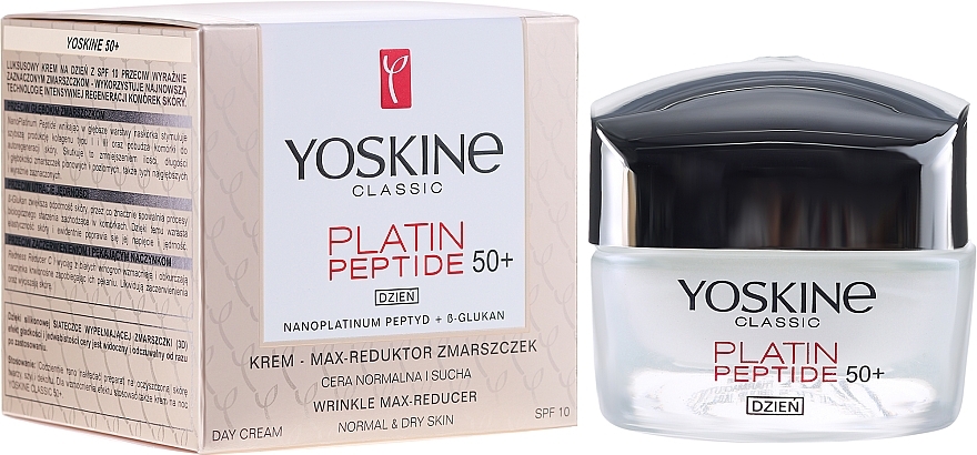 Day Cream for Normal and Combination Skin - Yoskine Classic Platin Peptide Face Cream 50+ — photo N1