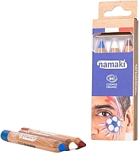 Face Makeup Pencils, blue, white, red - Namaki Supporter Kit — photo N1