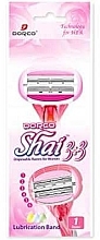 Fragrances, Perfumes, Cosmetics Women Disposable Shaving Razor with 3 Blades - Dorco Shai 3+3 Lubrication Band