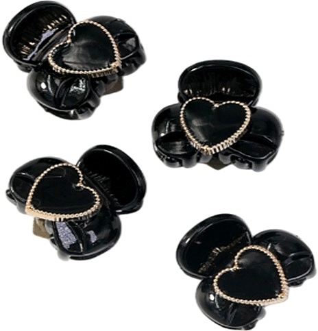 Mini Claw Clip Set, 4 pcs, black - Lolita Accessories — photo N1