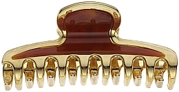 Claw Clip, 9.5 x 3.5 cm, brown - Janeke Hair Clip — photo N1