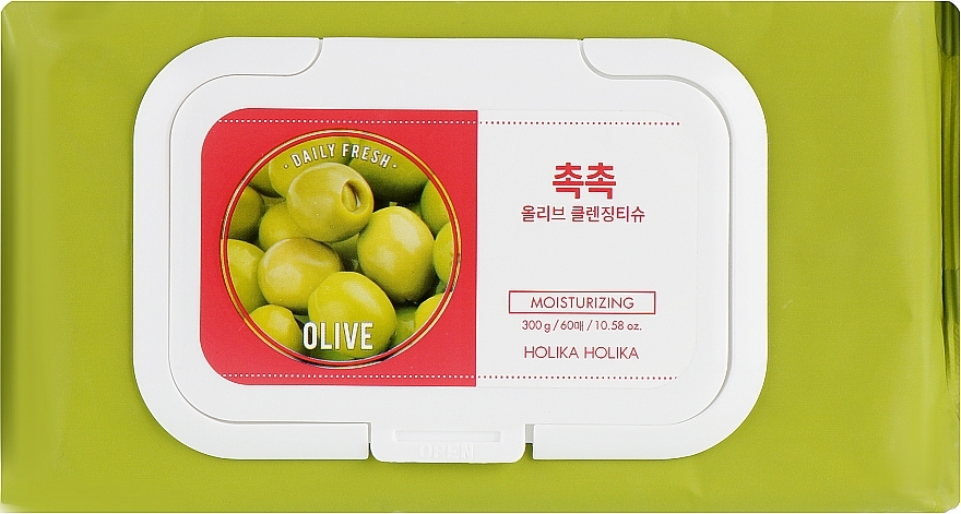 Face Cleansing Wipes - Holika Holika Daily Fresh Olive Cleansing Tissue — photo N1