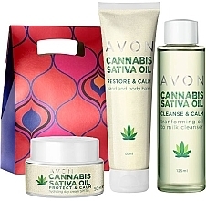 Fragrances, Perfumes, Cosmetics Set - Avon Cannabis Sativa Oil (oil/125ml + h/balm/150ml + cr/50ml + acc)