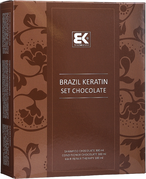 Set - Brazil Keratin Intensive Repair Chocolate (shm/300ml + cond/300ml + serum/100ml) — photo N1