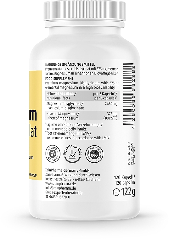 Magnesium Chelate Dietary Supplement, 375 mg, capsules - ZeinPharma Magnesium Chelate — photo N3
