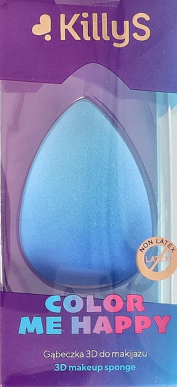 3D Makeup Sponge, blue - Killys 3D Makeup Sponge Color Me Happy — photo N1