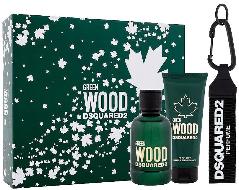 Dsquared2 Green Wood Pour Homme - Set (edt/100ml + sh/gel/100ml + keychain) — photo N1