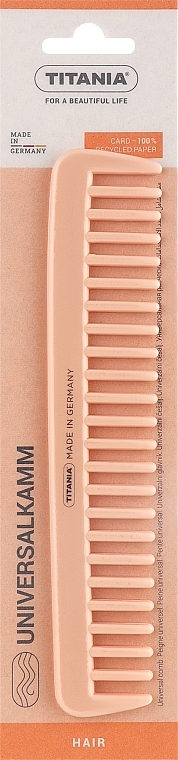 Plastic Comb 18.5 cm, peach - Titania — photo N1