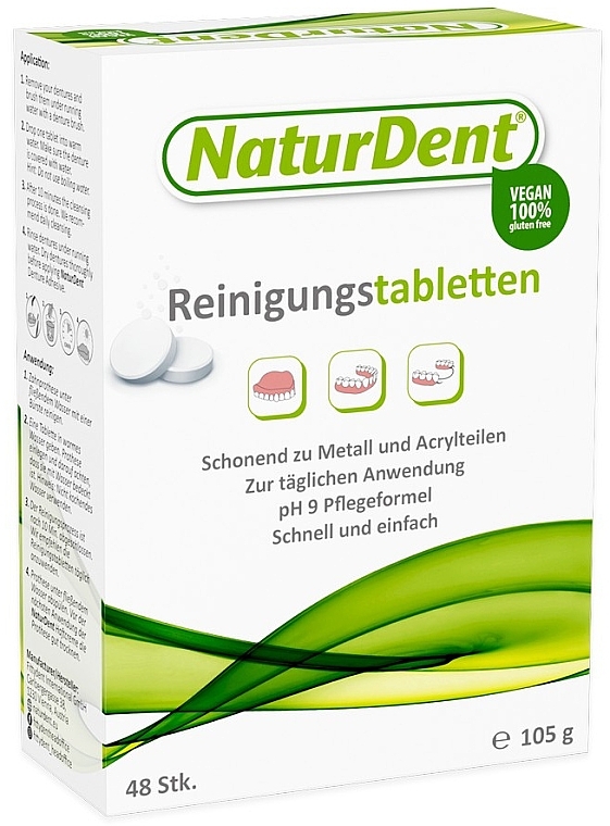 Tablets for Cleaning Dentures & Braces, 48 pcs. - NaturDent — photo N1