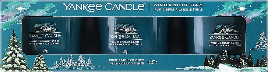 Scented Mini Candle in Jar - Yankee Candle Winter Night Stars Filled Votive — photo N1