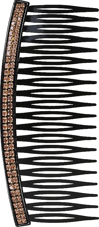 Decorative Comb, black with gold crystals - Donegal — photo N1