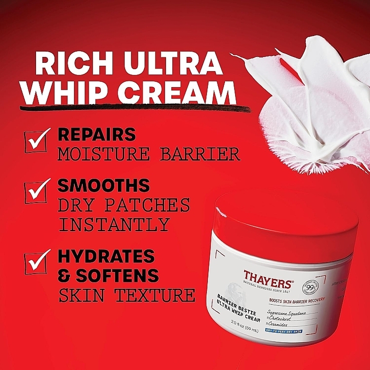 Cream for Dry & Very Dry Skin - Thayers Barrier Bestie Ultra Whip Cream — photo N4