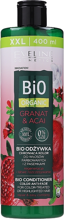 Conditioner for Colored Hair - Eveline Cosmetics Bio Organic Pomegranate & Acai Color Anti-Fade Conditioner — photo N1
