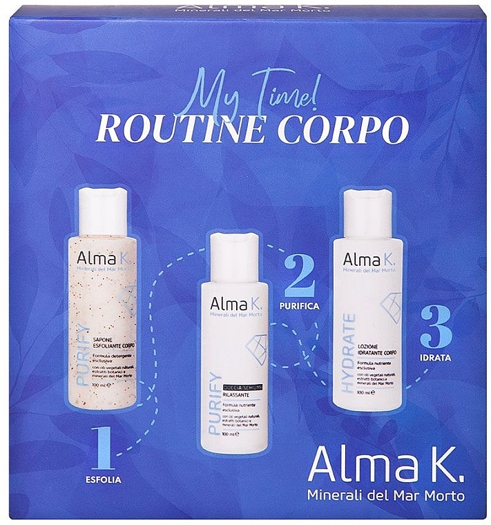 Set - Alma K. My Time! Body Care Routine Kit (sh/gel/100 ml + soap/100 ml + b/lot/100 ml) — photo N1