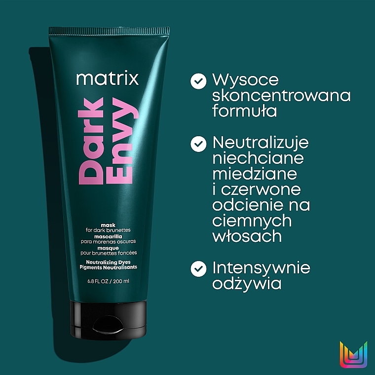 Neutralizing Red Shades Dark Hair Mask - Matrix Total Results Dark Envy Mask — photo N3