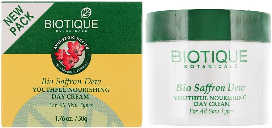 Rejuvenating Cream - Biotique Bio Saffron Dew Ageless Face & Body Cream — photo N1