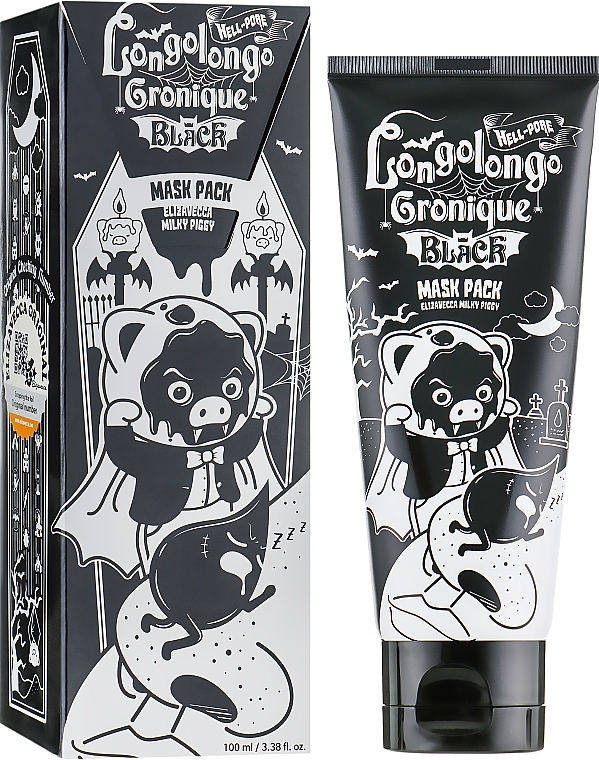 Deep Pore Cleansing Peel Off Mask with Charcoal - Elizavecca Milky Piggy Hell Pore Longolongo Gronique Black Mask Pack — photo N1