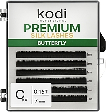 Fragrances, Perfumes, Cosmetics Butterfly Green False Lashes C 0.15 (6 rows: 7 mm) - Kodi Professional