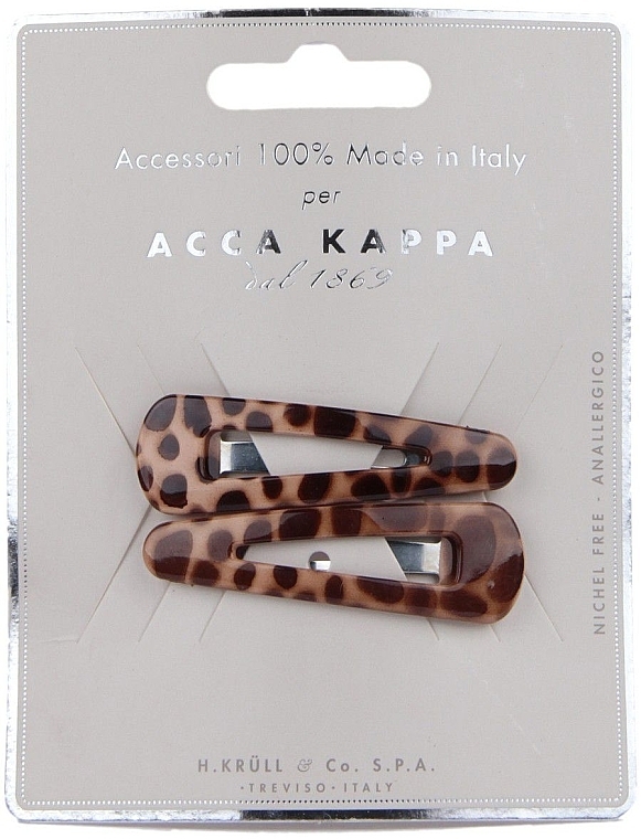 Leopard Hair Clip, 2 pcs - Acca Kappa  — photo N1