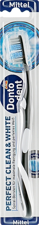 Toothbrush, medium, black - Dontodent Perfect Clean & White Mittel — photo N1