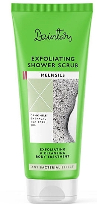 Antibacterial Body Gel with Exfoliating Effect & Tea Tree Oil - Dzintars Melnsils Exfoliating Shower Scrub  — photo N1