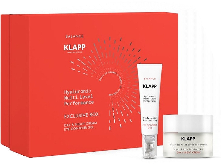 Beauty Set - Klapp Balance Hyaluronic Multi Level Performance Exclusive Box (f/cr/50ml + eye/gel/15ml) — photo N1