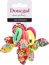 Fragrances, Perfumes, Cosmetics Hair Ties, 5 pcs., FA-5682+1, colourful floral print - Donegal