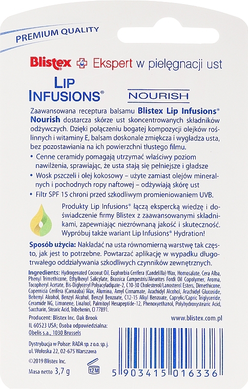 Nourishing Lip Balm - Blistex Lip Infusions Nourish SPF15 — photo N2