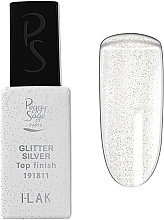 Fragrances, Perfumes, Cosmetics Nail Top Coat - Peggy Sage Top Finish Glitter Silver I-Lak