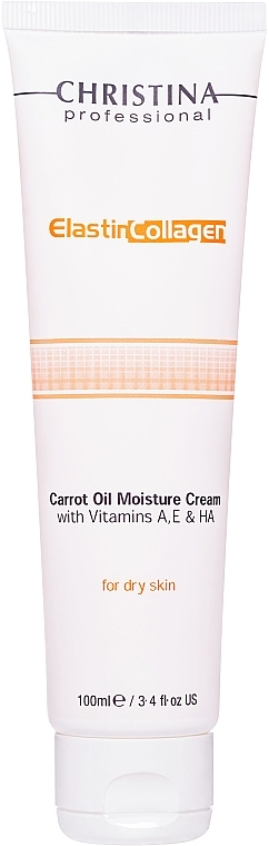 Moisturizing Cream with Carrot Oil, Collagen & Elastin for Dry Skin - Christina Elastin Collagen Carrot Oil Moisture Cream — photo N3