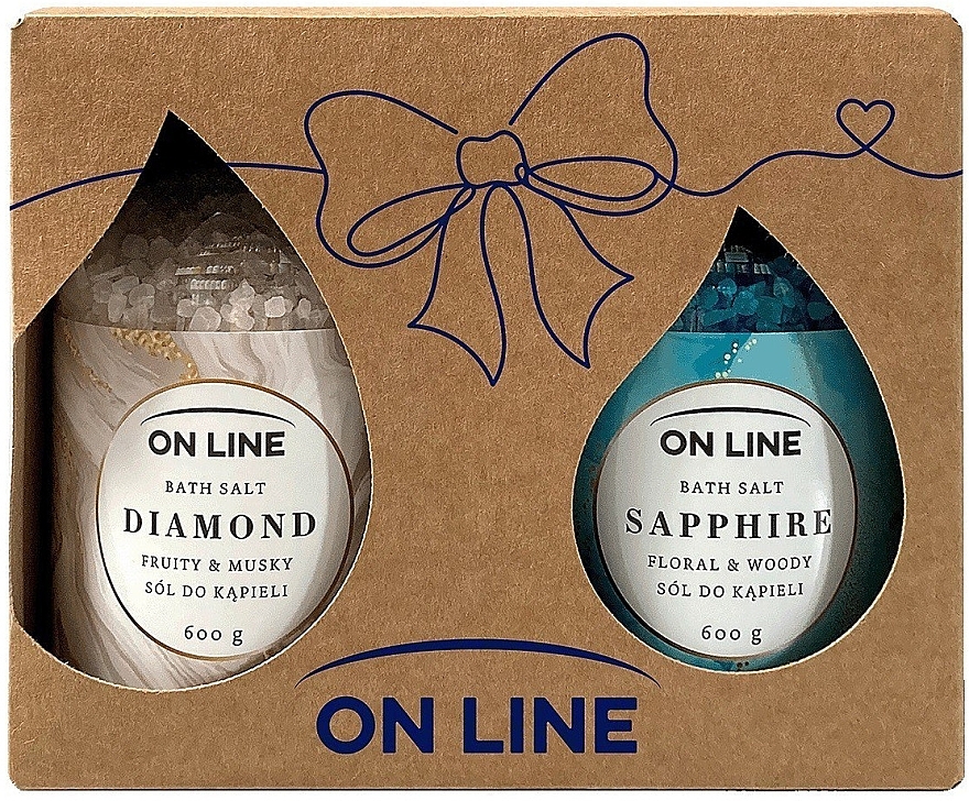 Set - On Line Bath Salt Set Diamond + Sapphire (bath/salt/2x600g) — photo N1