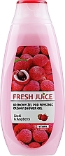 Shower Cream-Gel "Litchi and & Raspberry" - Fresh Juice Creamy Shower Gel Litchi & Raspberry — photo N1