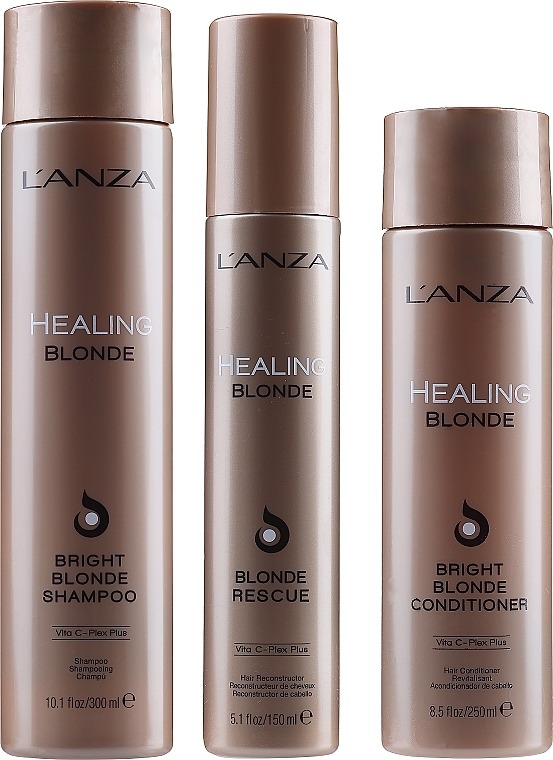 Set - L'anza Healing Blonde Holiday Trio Box 2020 (sh/300ml + cond/250ml + h/cr/150ml) — photo N2