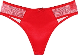 Women Cotton Thong with Inserts, red - Moraj — photo N1