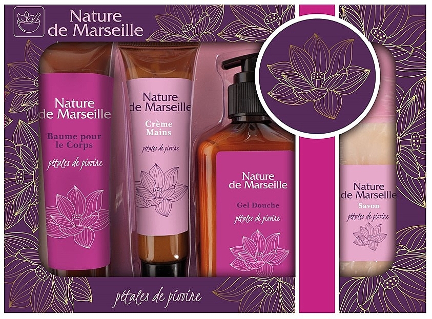 Intoxicating Peony Set - Nature de Marseille (b/balm/100ml + h/cr/60ml + sh/gel/150ml + soap/95g) — photo N1