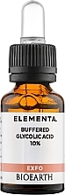 Fragrances, Perfumes, Cosmetics 10% Glycolic Acid Face Serum - Bioearth Elementa Exfo Buffered Glycolic Acid 10%