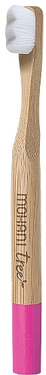 Kids Bamboo Toothbrush, pink - Mohani Bamboo Nano For Kids Toothbrush Pink — photo N2