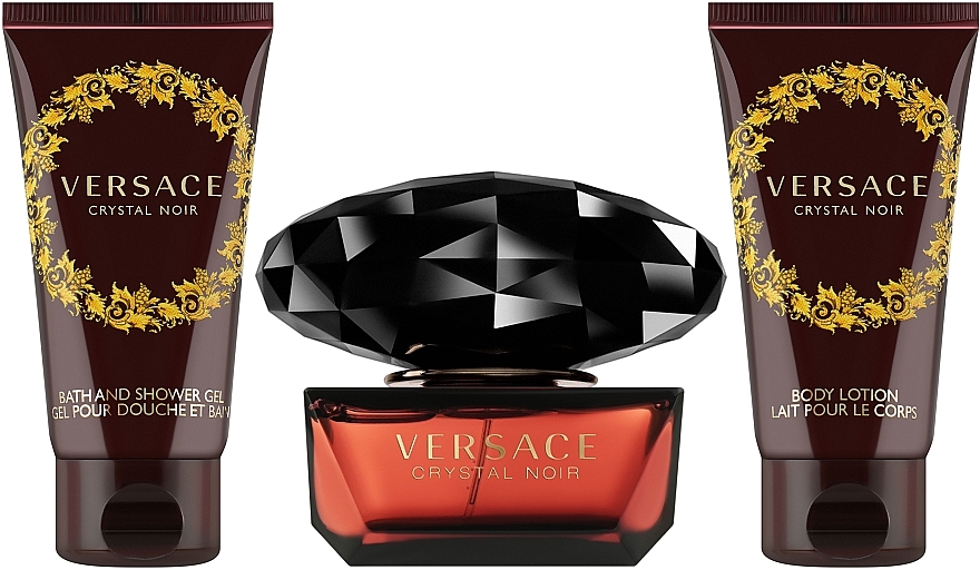 Versace Crystal Noir - Set (edt/50ml + b/l/50ml + sh/gel /50ml) — photo N2